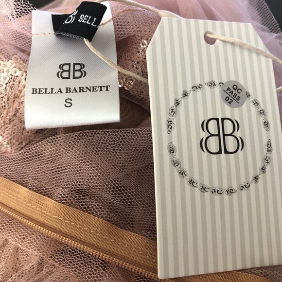 Bella Barnett Mini Dress Tassel Sequined Fringe Rose Pink Small - Picture 8 of 12